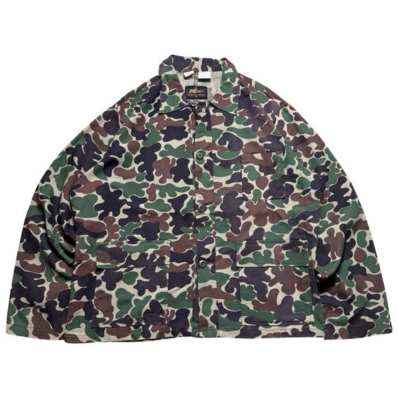 Vintage K Mart Duck Camo Camouflage Button Field Jacket Mens Large 60s 70s - Picture 1 of 6